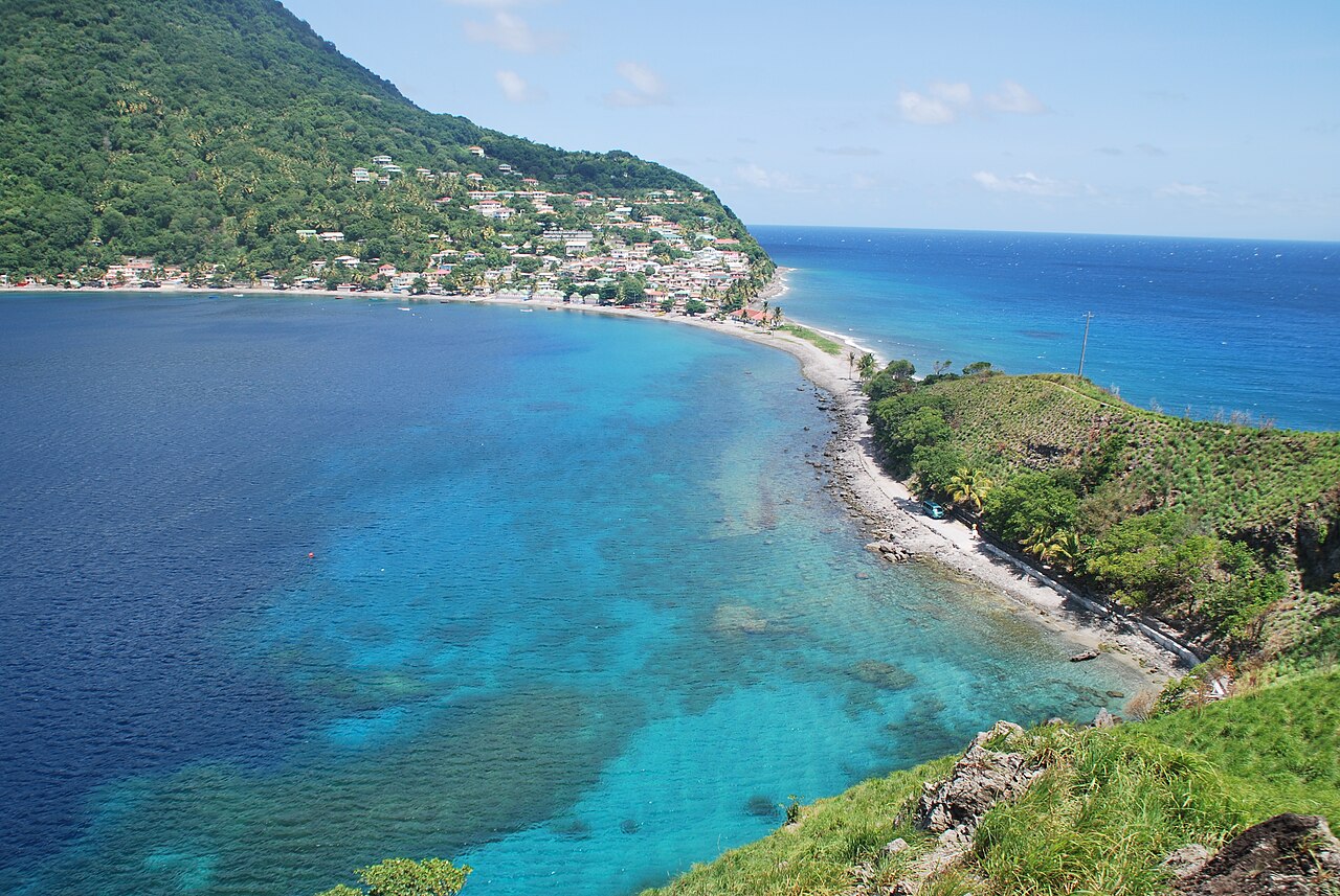 Lush tropical landscape in Dominica