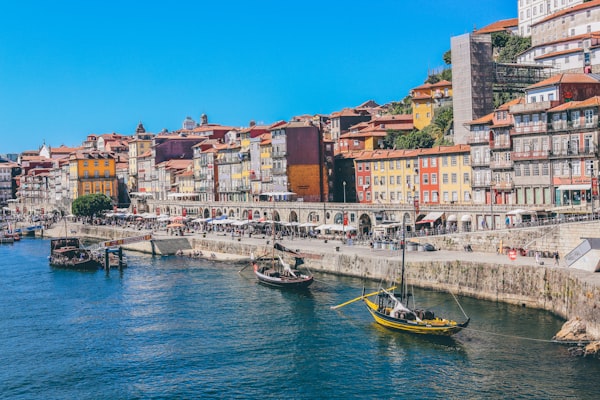 Historic waterfront architecture in Portugal