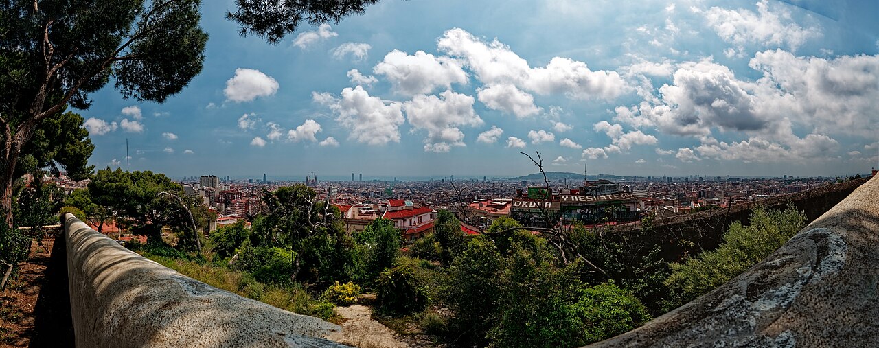 Barcelona skyline with the Sagrada Familia in Spain